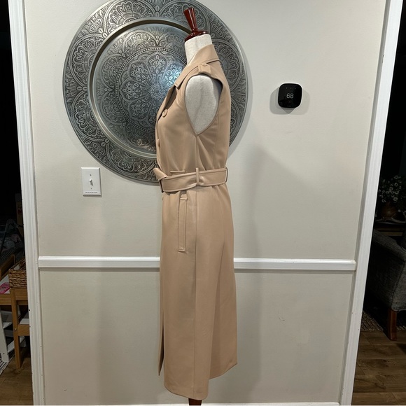 NWT $795 Alice and Olivia Conan Vegan Leather, belted long dress- Size XS - Picture 8 of 11